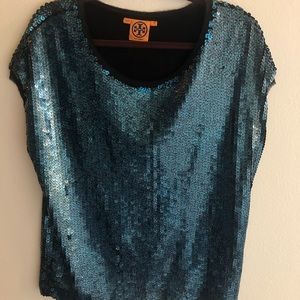 Tory Burch sequined tunic style blouse